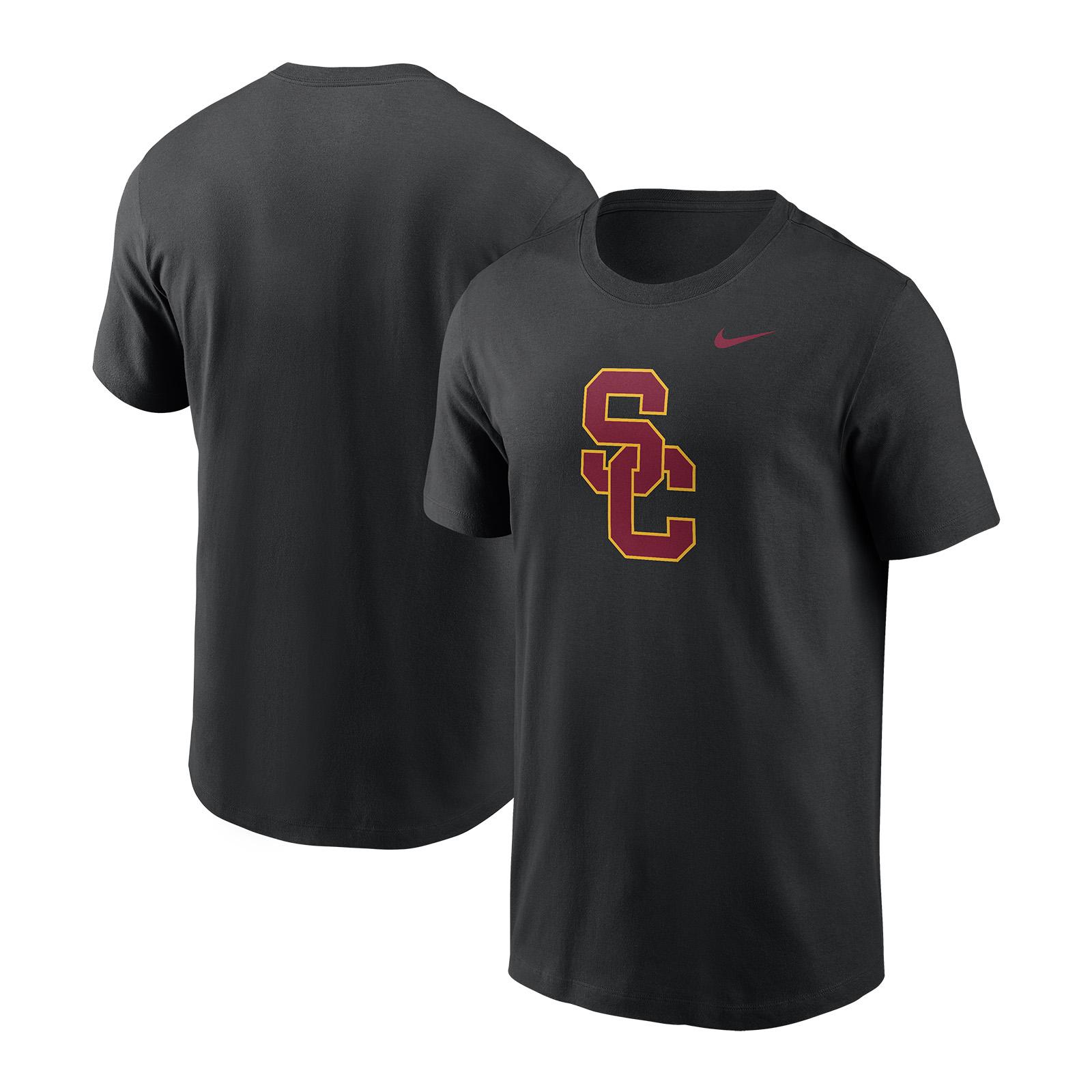 USC Trojans Men's Nike Black SC Interlock Cotton Logo T-Shirt Black 1